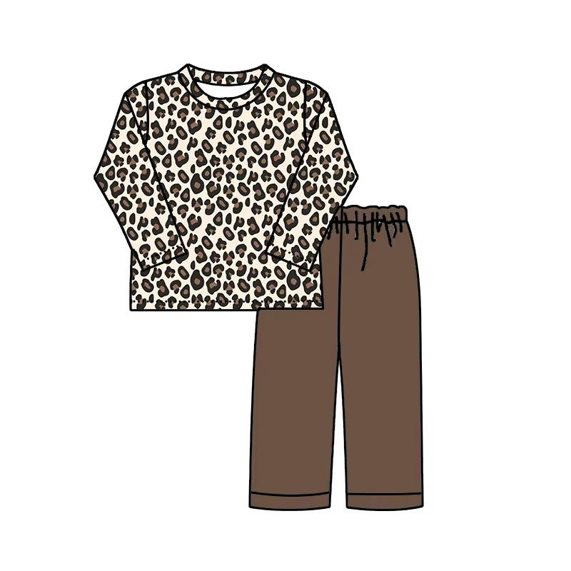 Custom moq 5 each style eta 6-7weeks baby girl clothes leopard long sleeve pants sets -25.8.1