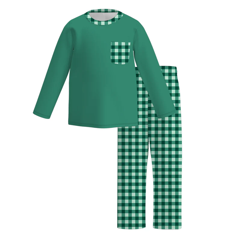 Custom moq 5 each style eta 6-7weeks baby girl bow green long sleeve pants set 1 and pants set 2 and dress and romper