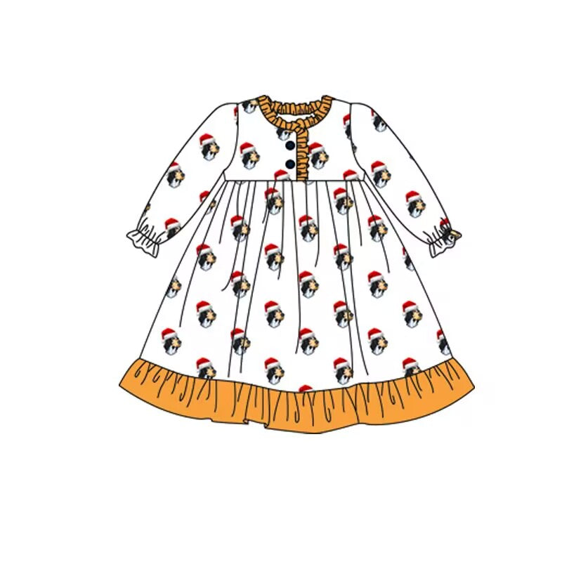Cmoq 5 tat about 6-8 weeks baby girls clothes team Christmas white long sleeve dress