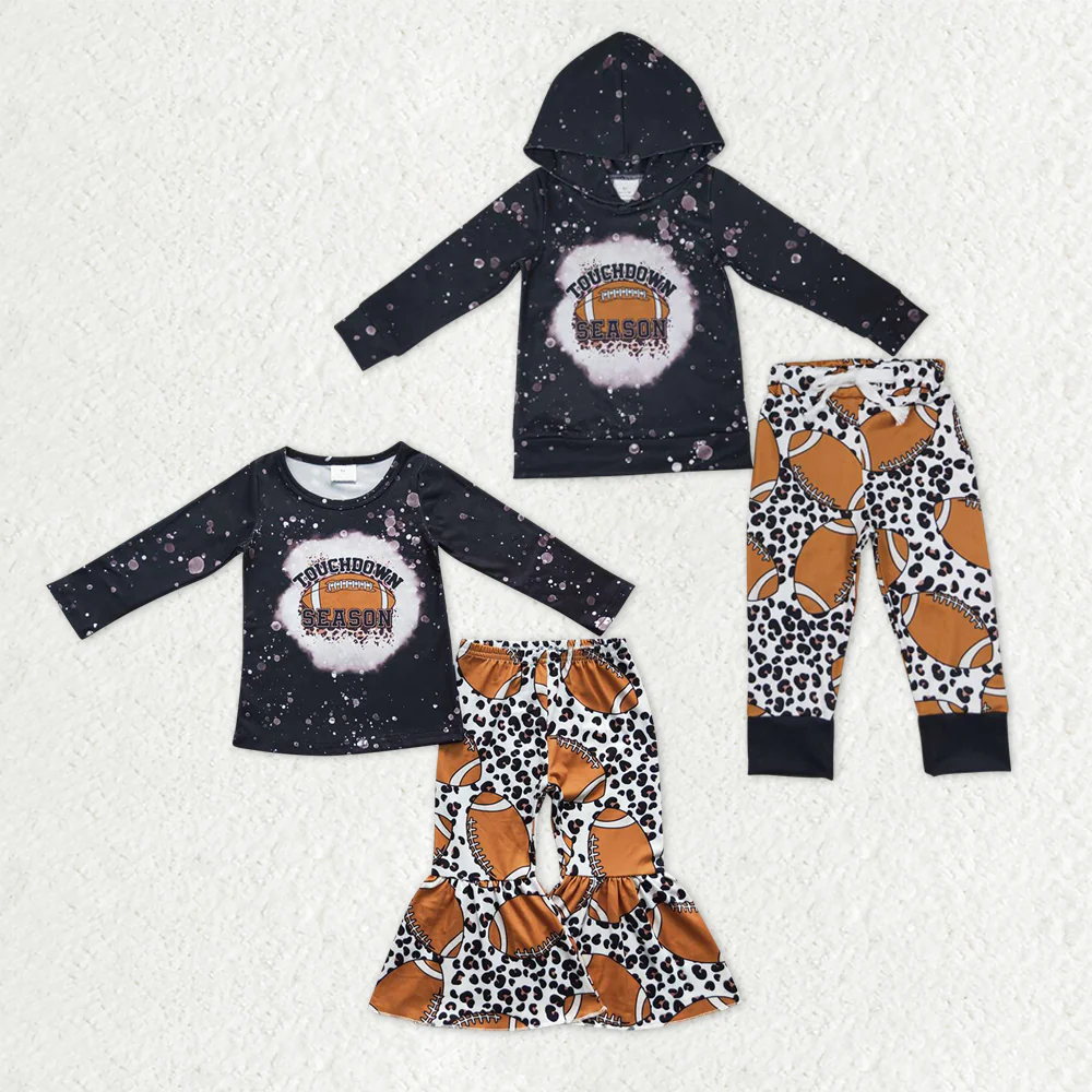 RTS NO MOQ Sibling Baby Girls Clothes Rugby long-sleeved pants sets