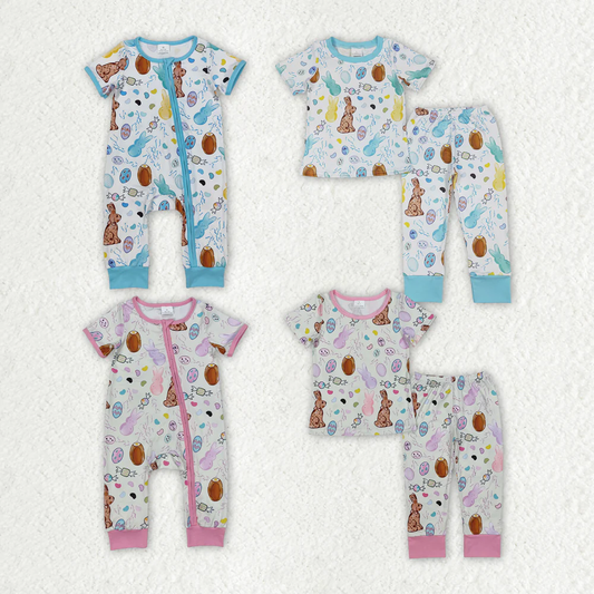 RTS Boys and girls easter Short Sleeve pants sets romper