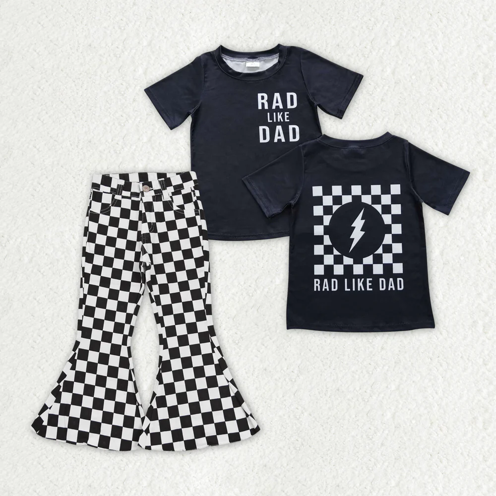 RTS NO MOQ Sibling Baby boy girl clothes short Sleeve jeans pants Suits