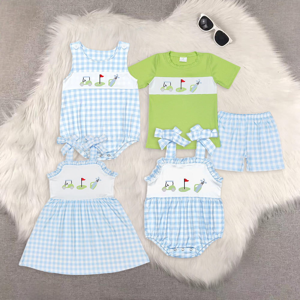RTS NO MOQ baby girls Clothes short sleeve shorts Sets rompers dress