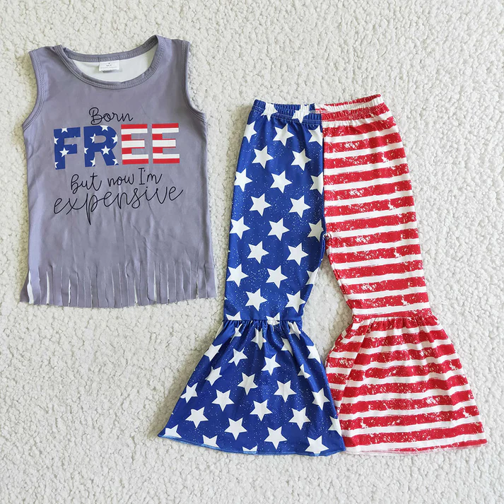 RTS Boys and girls USA Short Sleeve pants sets shorts sets