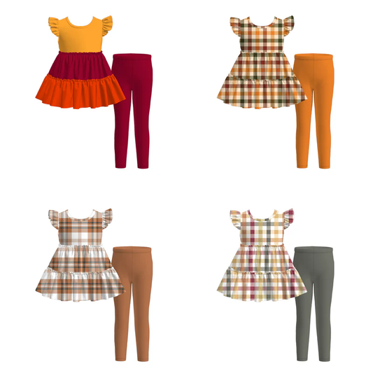 Custom moq 5 each style eta 6-7weeks baby girl clothes summer short sleeve pants sets
