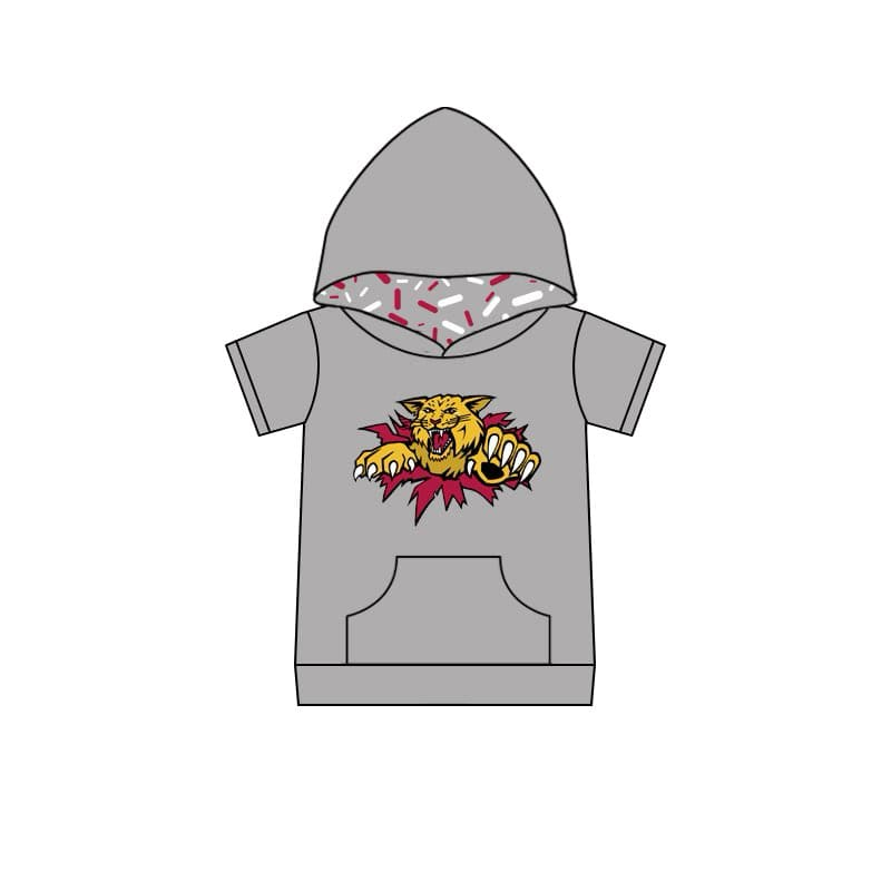 Custom moq 5 baby kids school Mascot: wildcats  Colors: burgundy/ white/ Gray