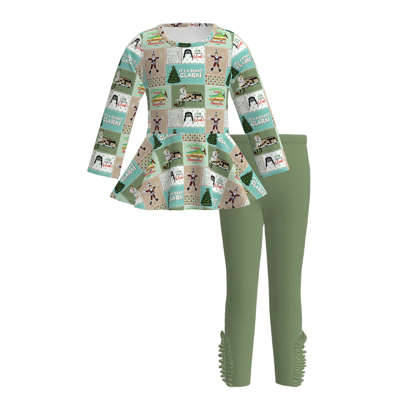 Custom moq 5 each style eta 6-7weeks baby girl clothes long sleeve pants sets 1 and sets 6-25.7.19