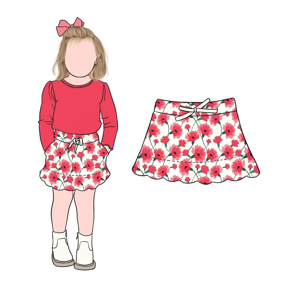 Custom moq 8 each style eta 6-8weeks baby girls clothes floral summer skirts-25.9.16