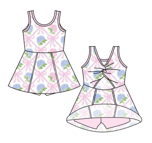 Custom moq 5 each style eta 6-7weeks baby girl clothes bow floral sleeveless dress-25.8.1