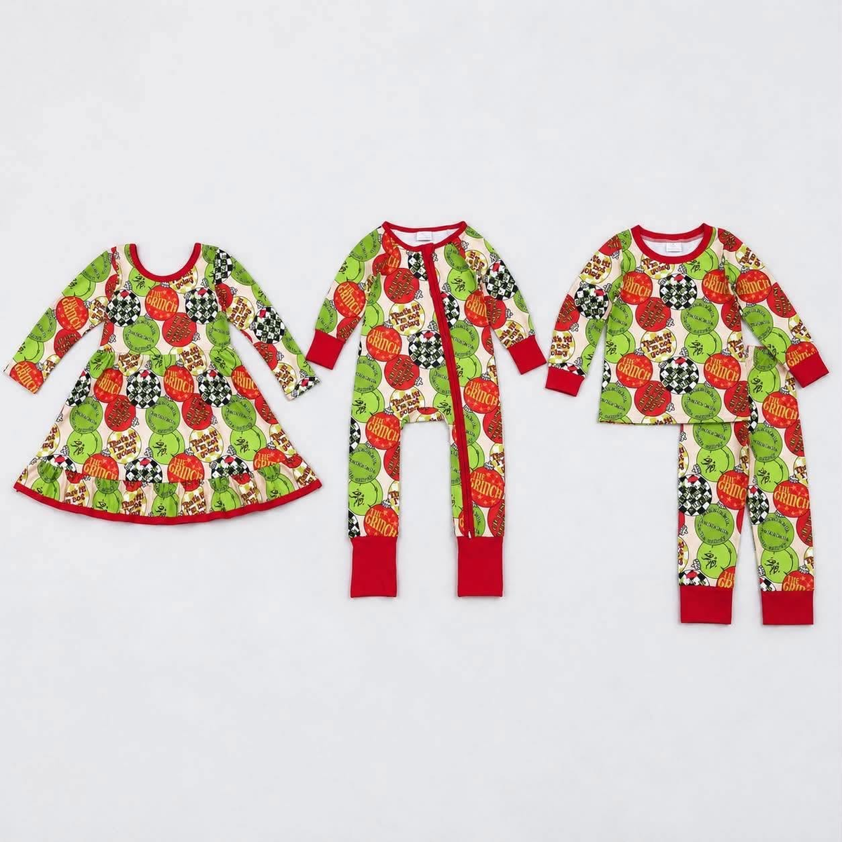 3/6m-7/8t RTS Sibling baby girls clothes Christmas long Sleeve pants set and dress and rompers