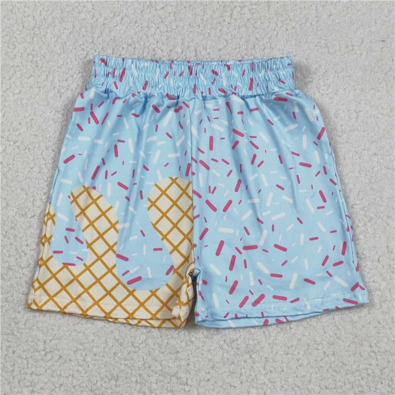 RTS NO MOQ Sibling baby girl clothes ice cream hooded long-Sleeve shorts sets and Tops and shorts