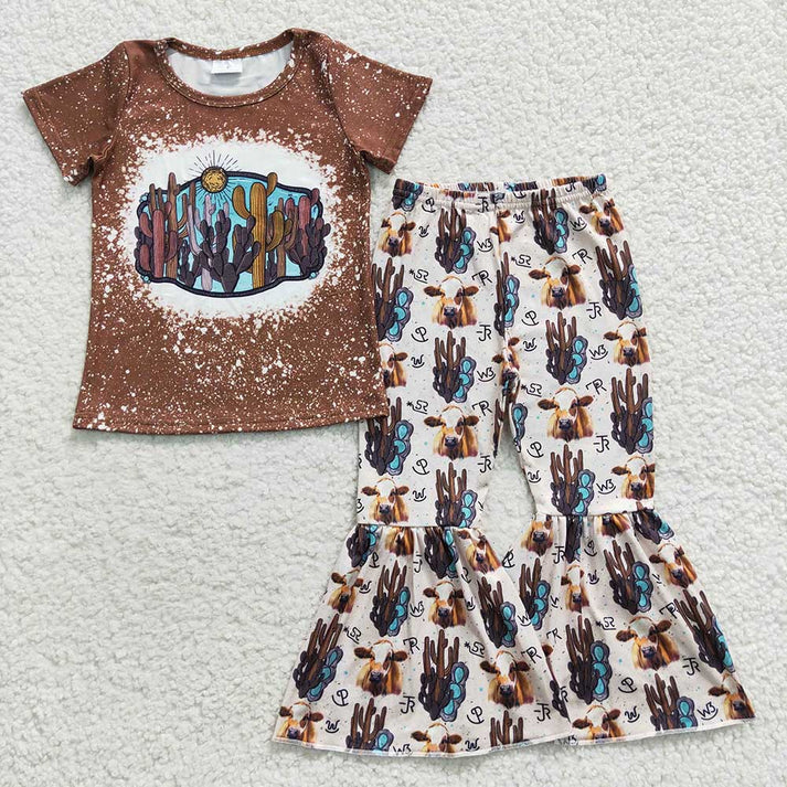 RTS NO MOQ Girls short sleeve pants Sets
