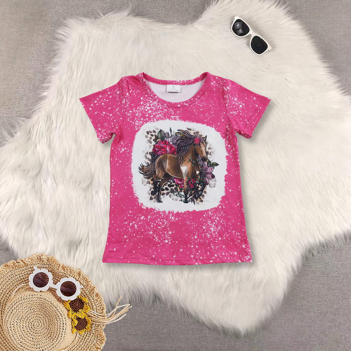 RTS NO MOQ Sibling baby girls clothes rose red short sleeve shorts sets and top and shorts