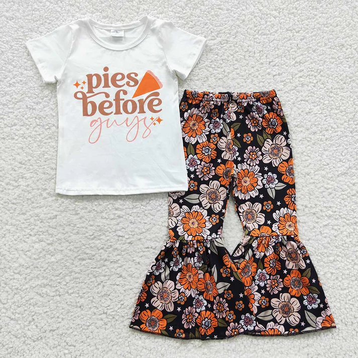 RTS Sibling baby girl clothes floral Short Sleeve pants sets