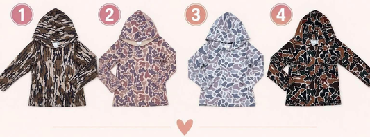 RTS NO MOQ Baby kid Girls camouflage pullover hooded long sleeve top