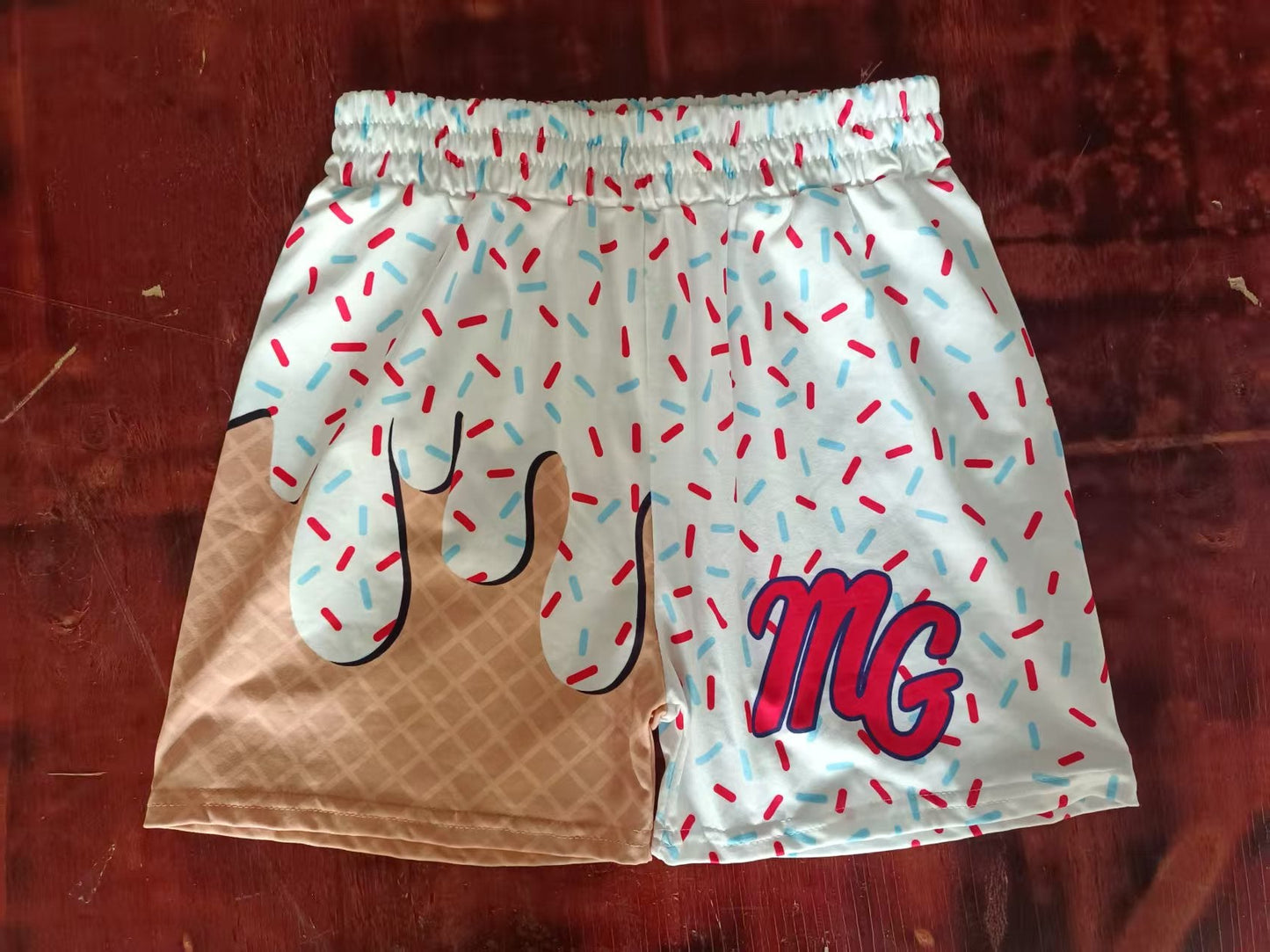 Custom moq 3 eta 6-7weeks kids clothes white and gold Beach Summer Shorts