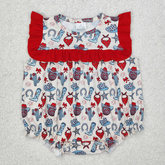 RTS NO MOQ ETA 5/7days arrived SR2680 Red Bow Pattern Boots Cactus Lace Beige Vest Bodysuit
