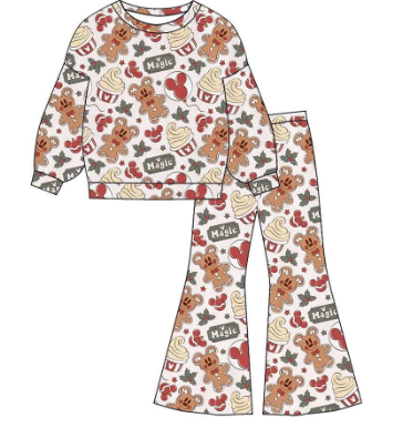 Custom moq 5 mix size milk silk summer baby girl clothes Christmas long sleeve pants sets 4-25.8.15