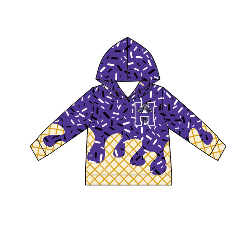 Custom Special character style tops and shorts.  Purple Golden Beach
