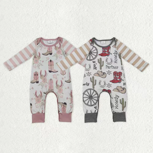 RTS NO MOQ Sibling Baby boy girls clothes boot long-sleeved rompers