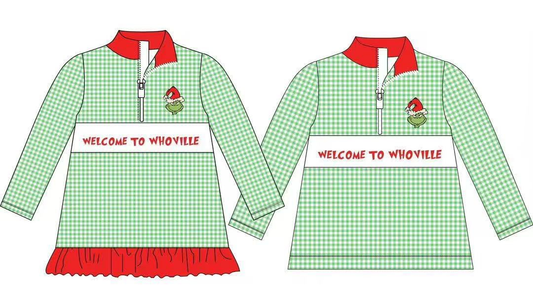Custom moq 5 each style eta 6-7weeks baby girl clothes Christmas long sleeve tops