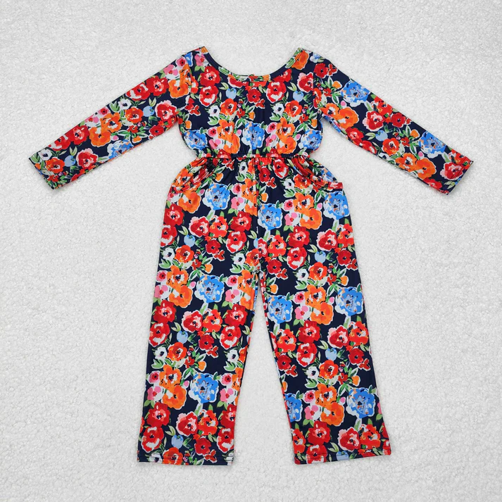RTS NO MOQ Sibling baby girl clothes matching floral long sleeve jumpsuit 14