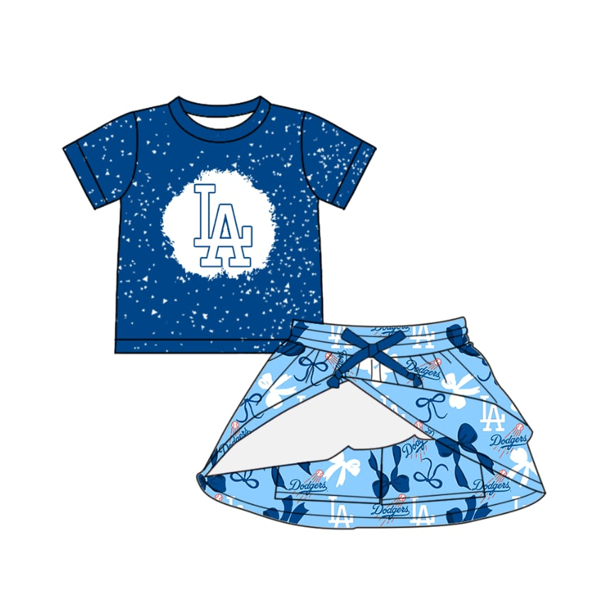Custom moq 5 mix size baby kids clothing sport team  team  blue color