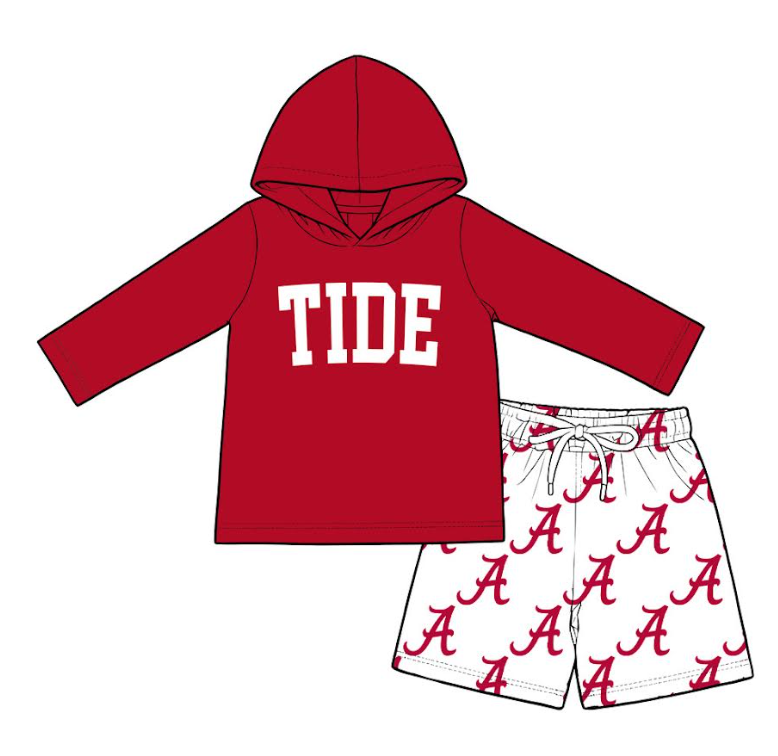 custom moq 5 mix size JEPN01 RED AND NAVY COLOR SETS BOYS HOOIDE SETS