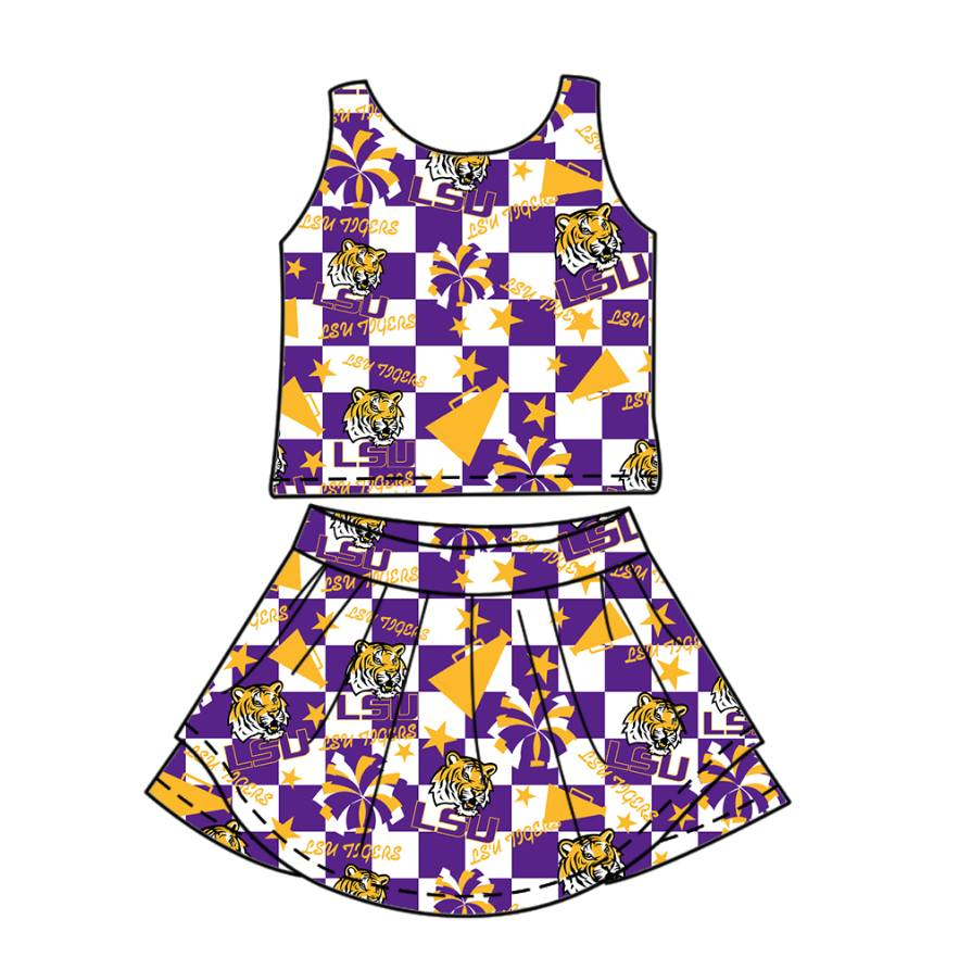 Custom moq 5 mix size milk silk summer teams baby girls clothes team bow purple sleeveless skirts sets and dress 1 and dress 2 and dress 3-25.7.4