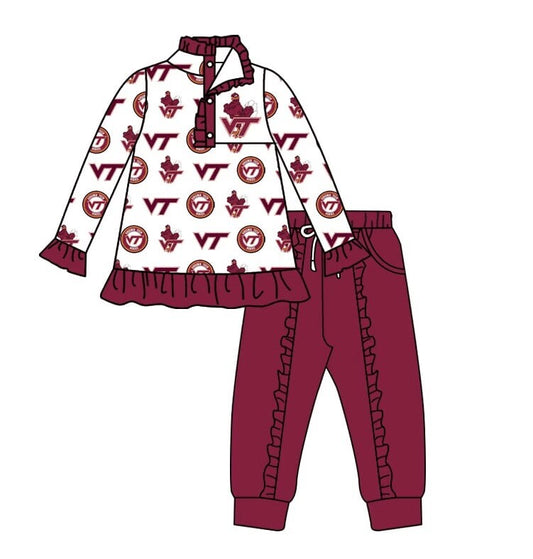custom moq 3 eta 4/6 weeks baby girls clothes brick red toddler girls summer outfit