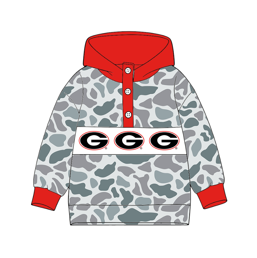 Custom moq 8 mix size milk silk summer team baby boy clothes camouflage red hooded long sleeve top-25.9.30
