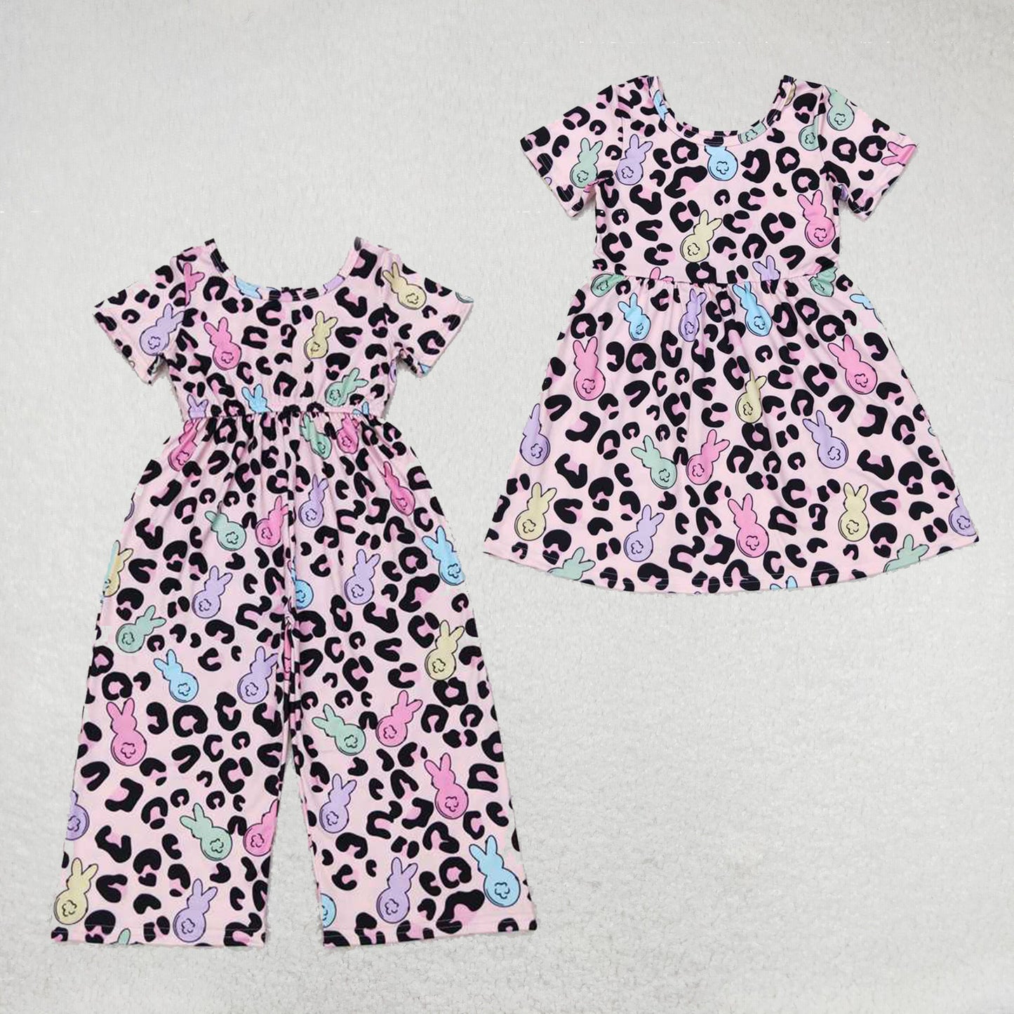 RTS NO MOQ Baby Girls short Sleeve Dress & Jumpsuit