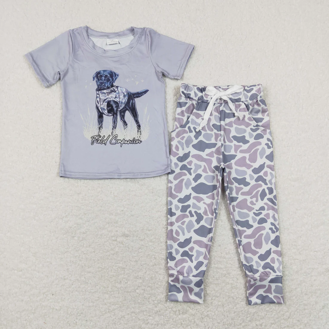 RTS NO MOQ Sibling Baby boy clothes duck puppy short Sleeve pants Suits