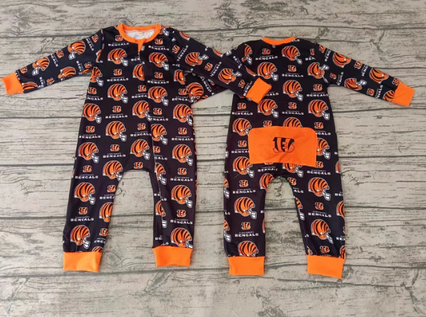 Deadline  September 14 custom no moq eta 6-7weeks Orange and black long romper