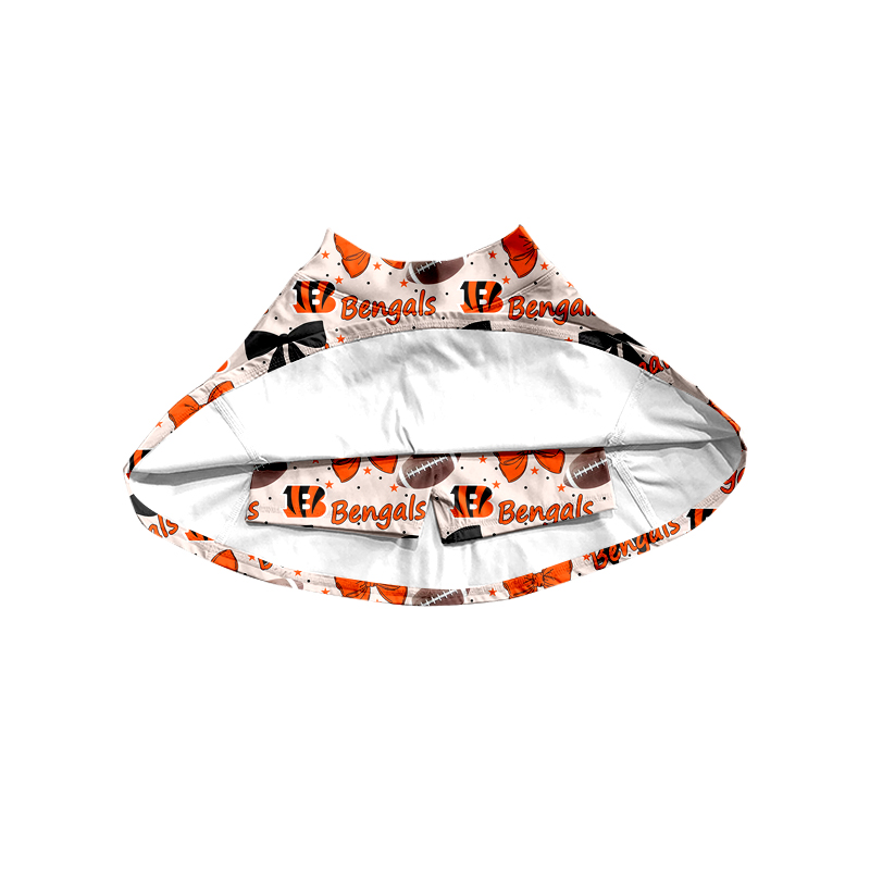 Custom moq 5 mix size milk silk summer teams baby girls clothes team bow orange sleeveless skirts sets and dress 3 and skirts-25.8.21