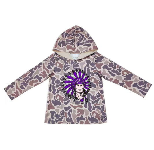 Custom moq 5 mix size milk silk summer team baby girls and boys clothes camouflage hooded long sleeve top-25.10.22