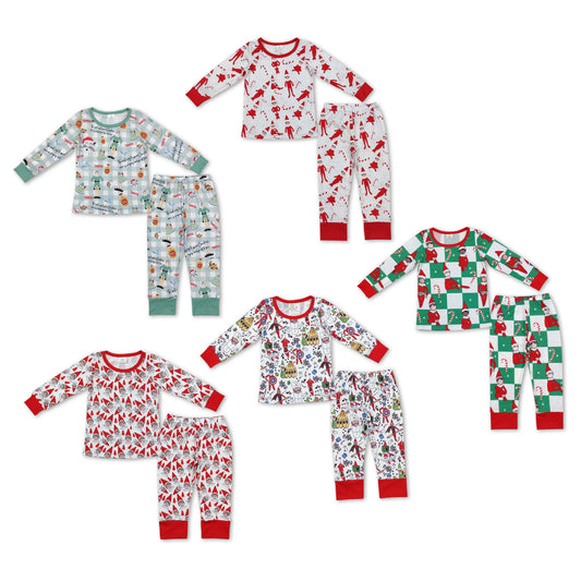 RTS NO MOQ Santa Claus long-sleeved trousers pajamas set