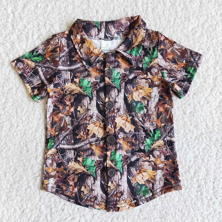 RTS NO MOQ baby boys clothes camouflage duck short-sleeved tops