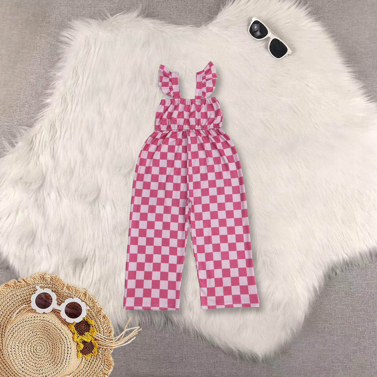 RTS Sibling Baby girls clothes flying sleeve jumpsuits
