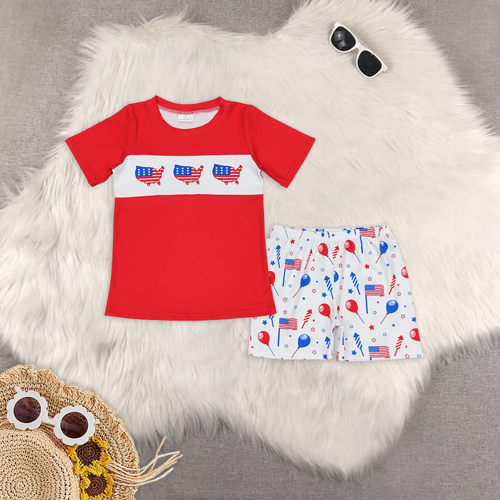 RTS NO MOQ Girls Boys 4th of july Clothes Sets and romper
