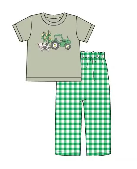 Custom moq 5 each style eta 6-7weeks baby girl clothes green short sleeve pants set 2 and romper and dress and jumpsuit-25.7.26