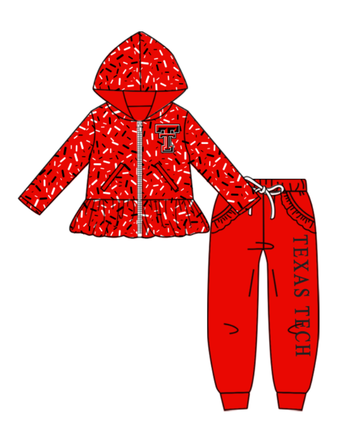 Custom moq 5 mix size milk silk summer teams baby girls clothes red hooded long sleeve pants sets and boy sets 2 and tops 2-25.8.27