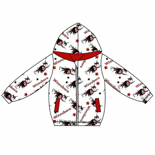Custom moq 5 mix size milk silk summer teams baby boys clothes red hooded long sleeve top-25.9.6