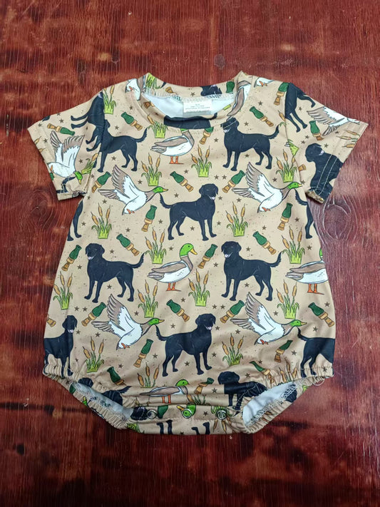 Custom moq 3 eta 6-7weeks baby boys clothes puppy short sleeve romper