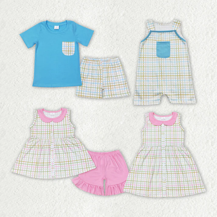 RTS Boys and girls Short Sleeve Shorts sets dress romper