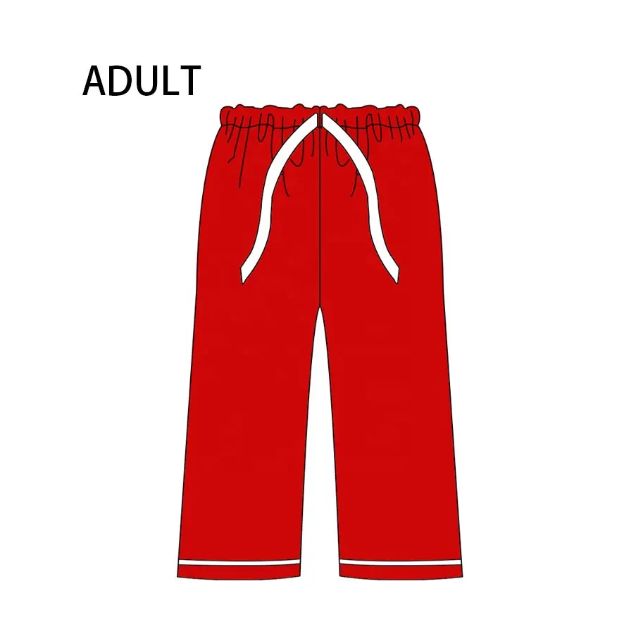 Custom moq 3 eta 7/8week moq 5 eta /4/5week Adult red drawstring straight trousers