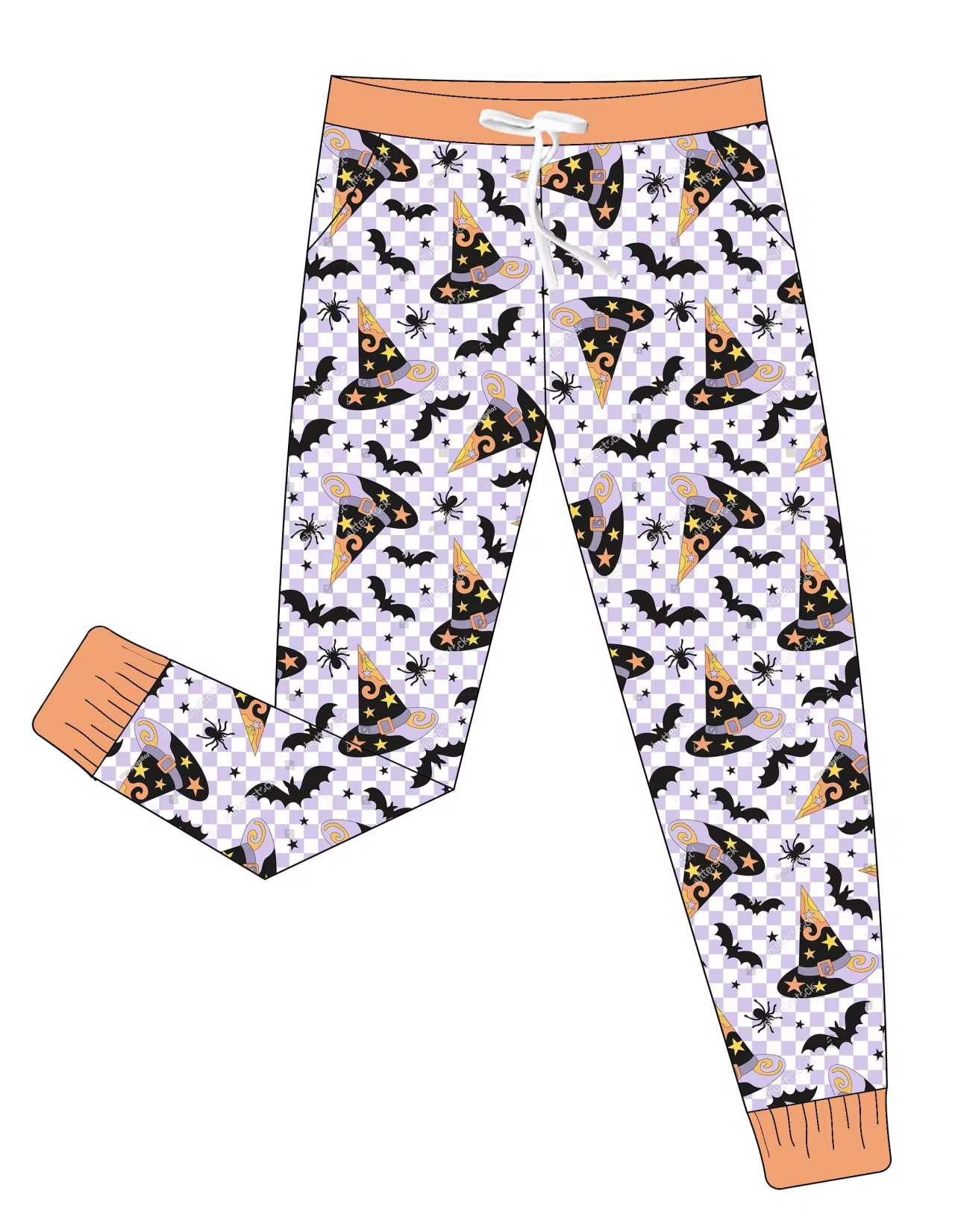 Customer  moq  3 eat 6-8weeks  Bat Santa Hat Light Purple Plaid Elastic Pants