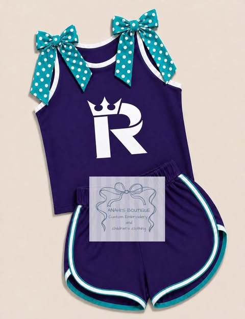 custom moq 5 mix size AITOLY0106  Baby Girls Tank Top With Polka Dot Bows Trim Elastic Waist Short Clothing Set