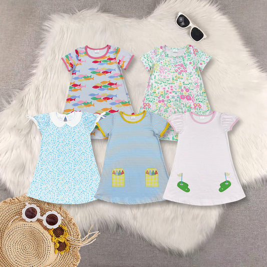 RTS baby girls clothes short Sleeve dress