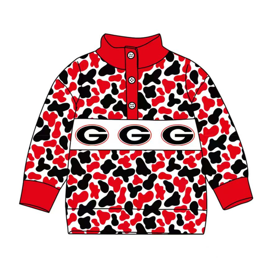 Custom moq 8 mix size milk silk summer team baby boys clothes camouflage red long sleeve top-25.9.22